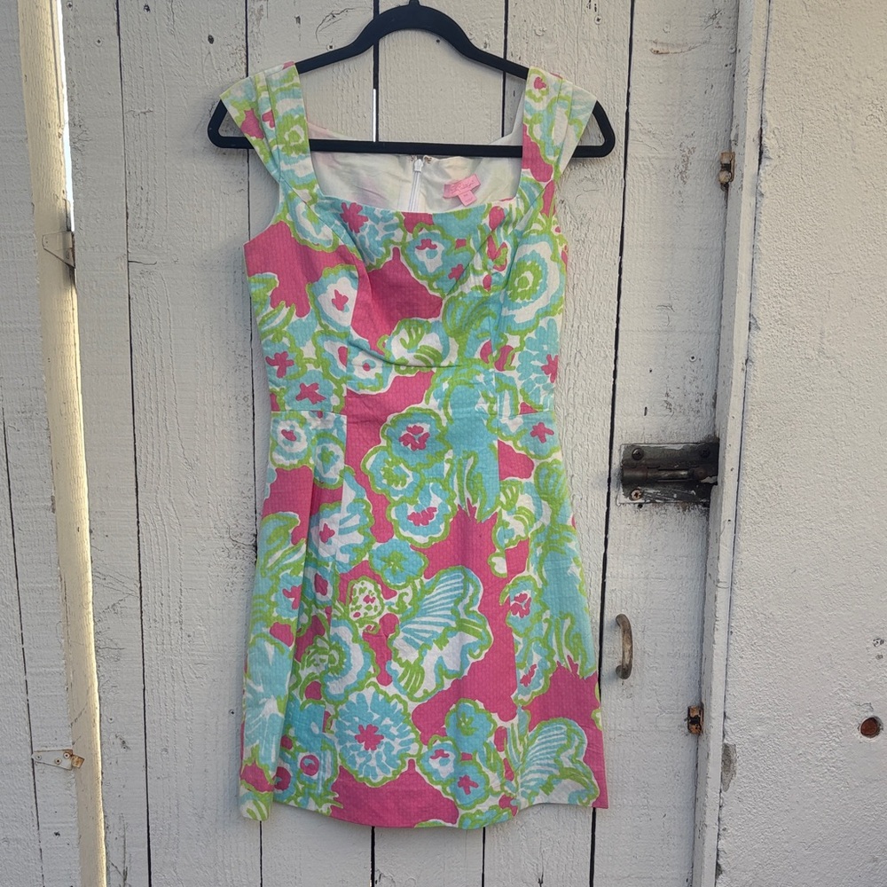 Lilly Pulitzer Floral Pink and Green Women's Dress